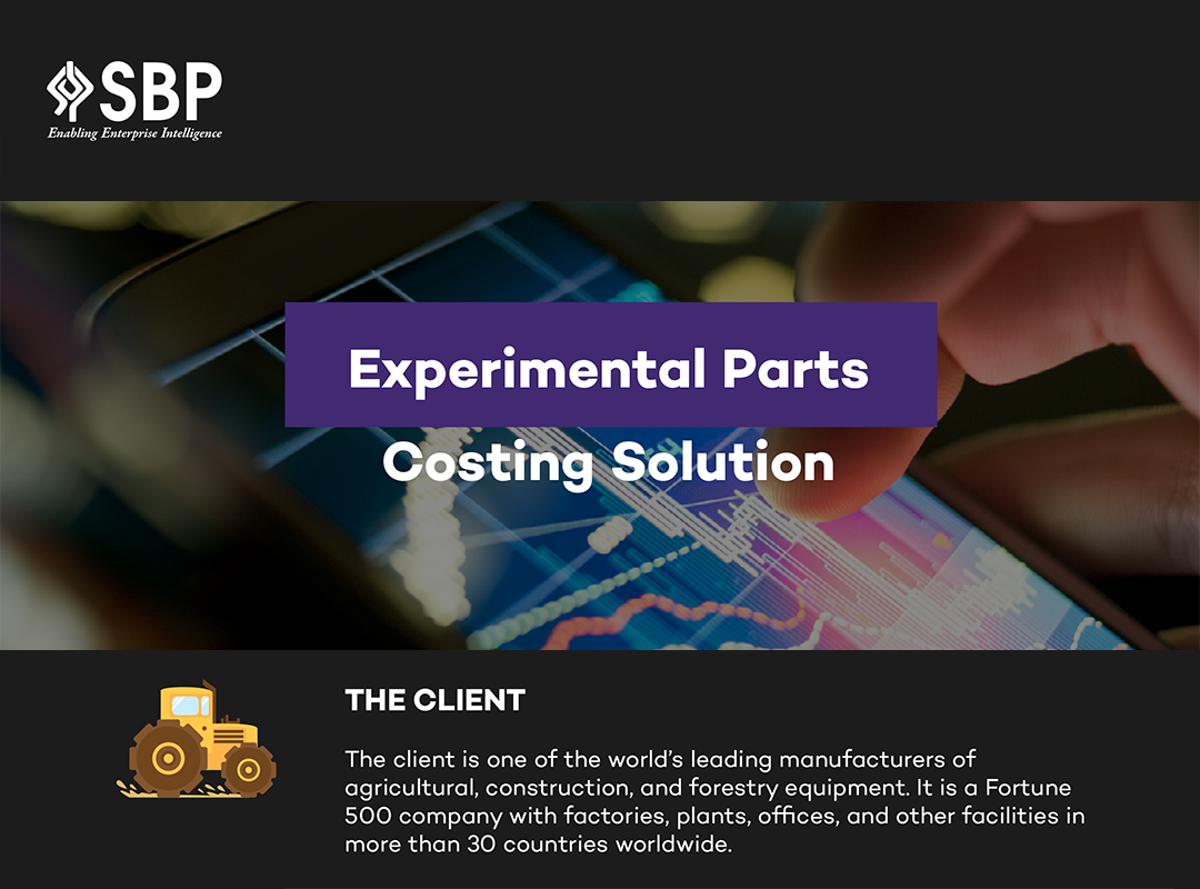 Experimental Parts Costing Solution