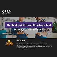Centralized Critical Shortage Tool for Buyers and Planners